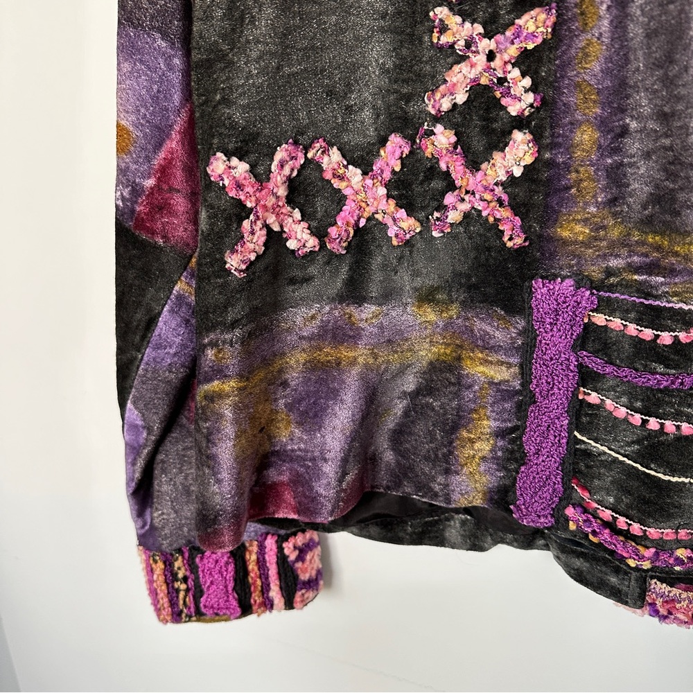 Vintage Sandy Starkman • Mixed Media Textured Ethnic Statement Piece Jacket - Picture 8 of 9